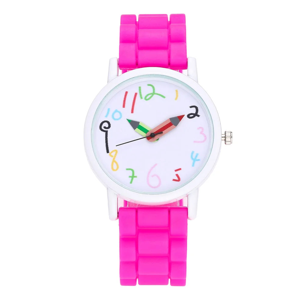 Women Watch Fashion Simple Pencil Design Digital Quartz Watches Casual Jelly Multicolour Silicone Ladies Clock Dress Wristwatch