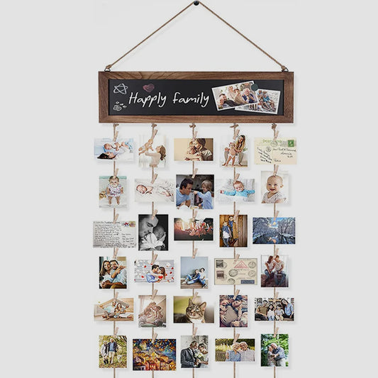 1 Set Wall Photo Picture Organizer Photo Holder Wall Collage Picture Frame Organizer with Clip Decoration Frames