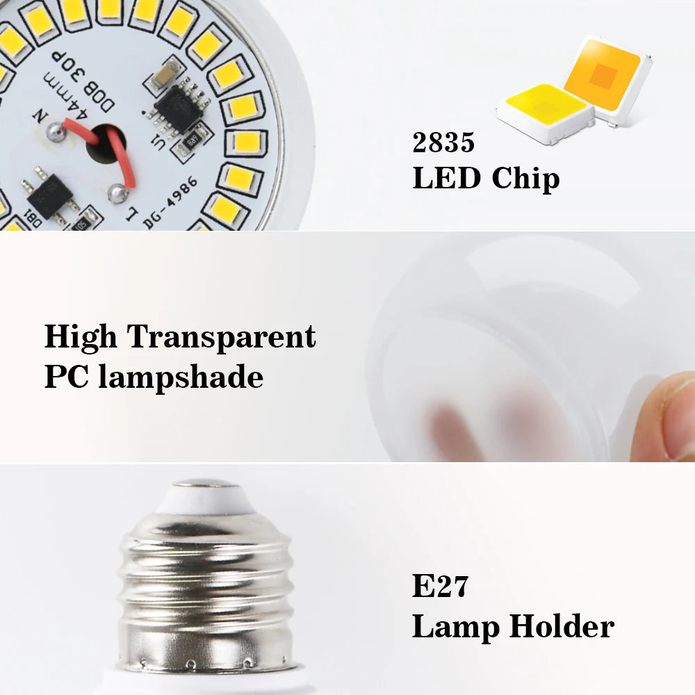 4pcs/lot E27 LED Bulb Lamps AC 220V SMD2835 3W 6W 9W 12W 15W 18W Lampada Led Light Bulbs Living Room Home Indoor LED Bombilla