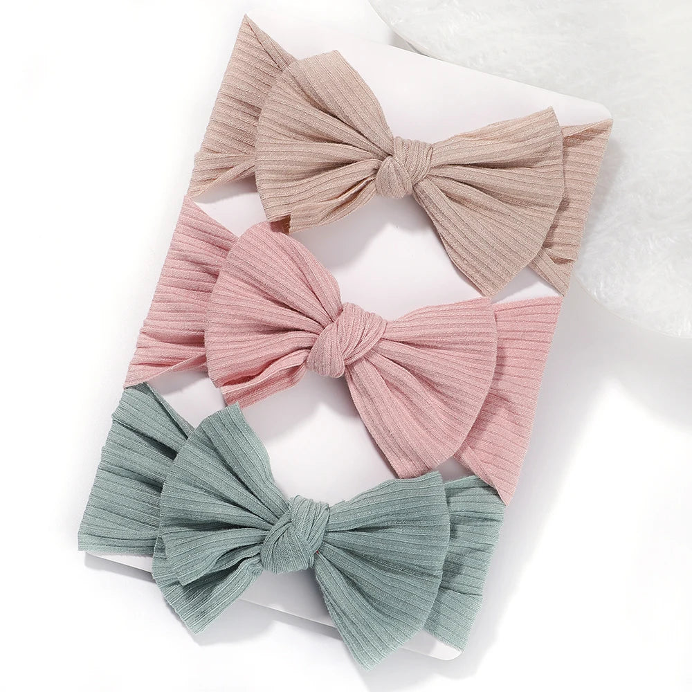 3Pcs/Lot Baby Girl Headband Set Girls Bow Knotted Hair Bands Soft Knitted Kids Headwear Newborn Turban Baby Hair Accessories