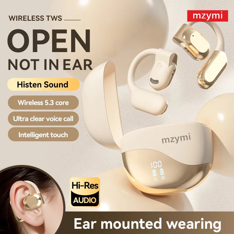 mzymi M62 Wireless Earbuds Hifi Sound Bluetooth 5.3 Headphones Over-Ear Headset Waterproof TWS Earphones With Mic For XIAOMI