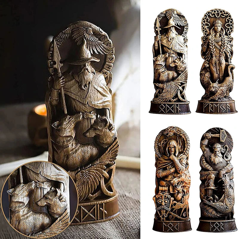 Freyja Statue Freya Norse Gods Carving Altar Heathen Asatru Viking God Goddes Sculpture Scandinavian Pantheon Resin Ornaments