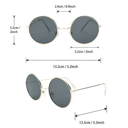 2 Pairs Per Set Small Round Sunglasses Women Cute Skinny Metal Eyewear Retro Vintage Narrow Cateye Sunglasses Set