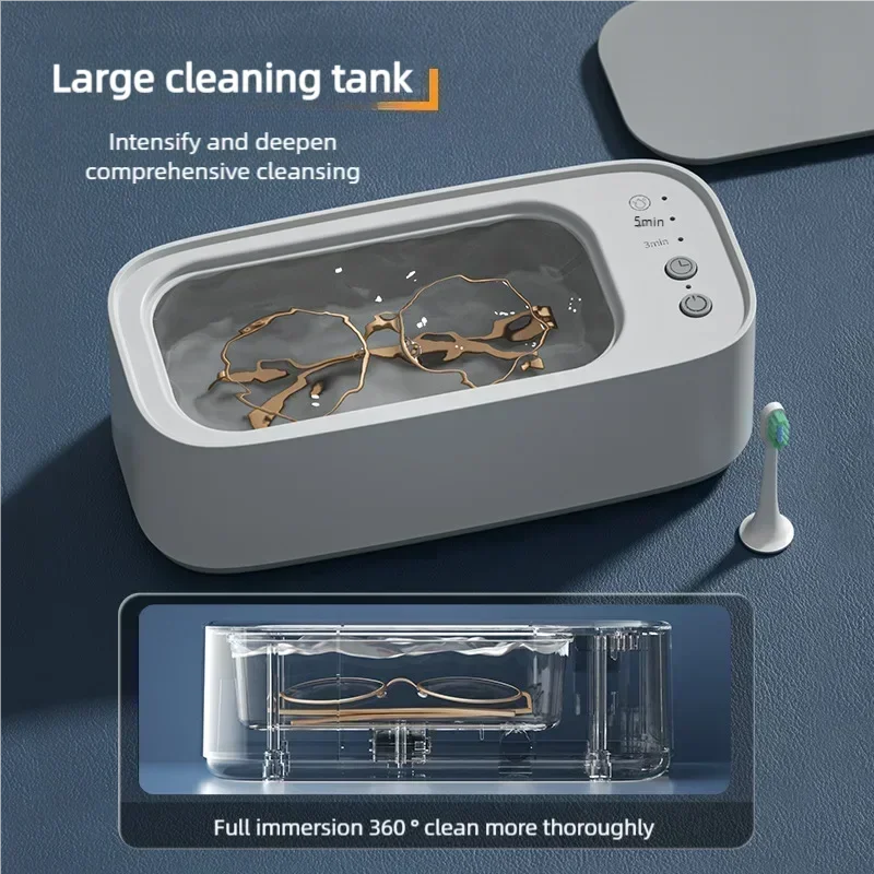 Xiaomi Ultrasonic High-frequency Vibration Cleaners 3 Gear 360° Glasses Cleaning Machine Timing For Jewelry Eyeglass Makeup Tool