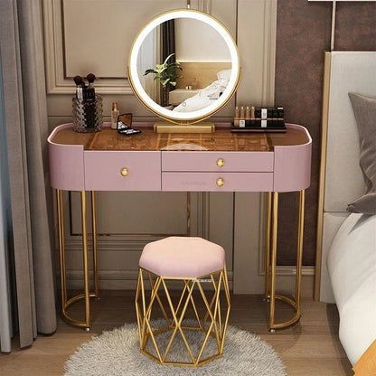 Glass Dressers  Bedroom Furniture Luxury Dressing Table with Mirror Home Vanity Makeup Table Storage Cabinet z