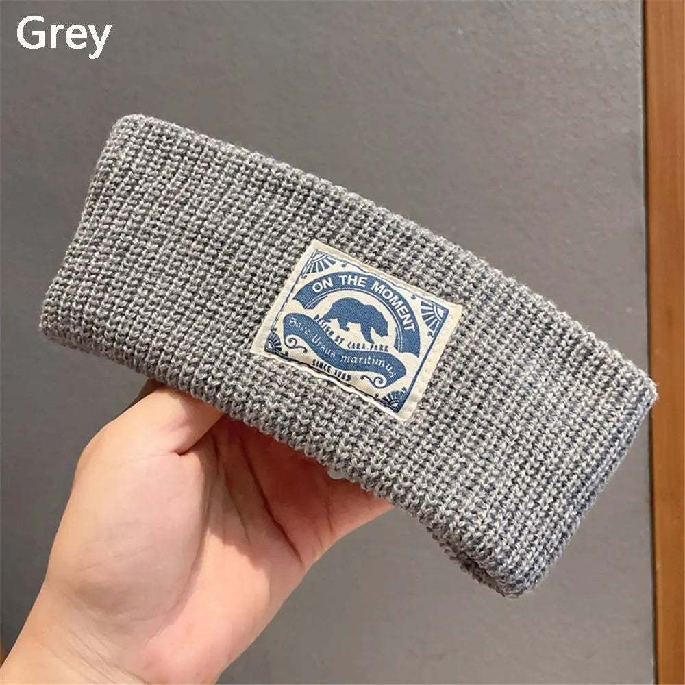 Women Girl Winter Knitted Headband Casual Wide-brim Sports Hair Bands Warm Headwear Soft Stretch Head Bands Accessories