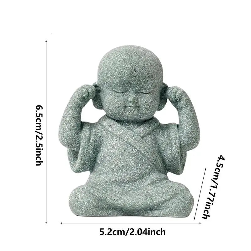 Buddha Stone Statue Little Buddhist Monks Tibetan Buddhism Figurines Zen Garden Ornament Meditation Home Aquarium Decoration