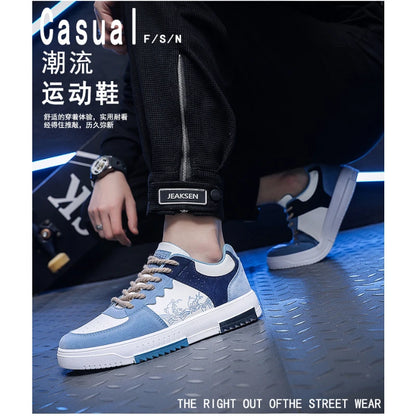 2023Men's Sneakers Flat Student Shoes Breathable Fashion Lace-Up Sneakers Men's Comfort Sports Jogging Shoes Zapatillas Hombre