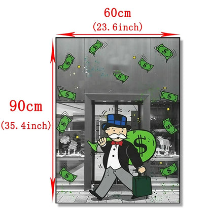 Fashion Luxury Alec Monopoly Carry Money Pop Art Posters and Prints Canvas Painting Home Living Room Decor Wall Art Pictures