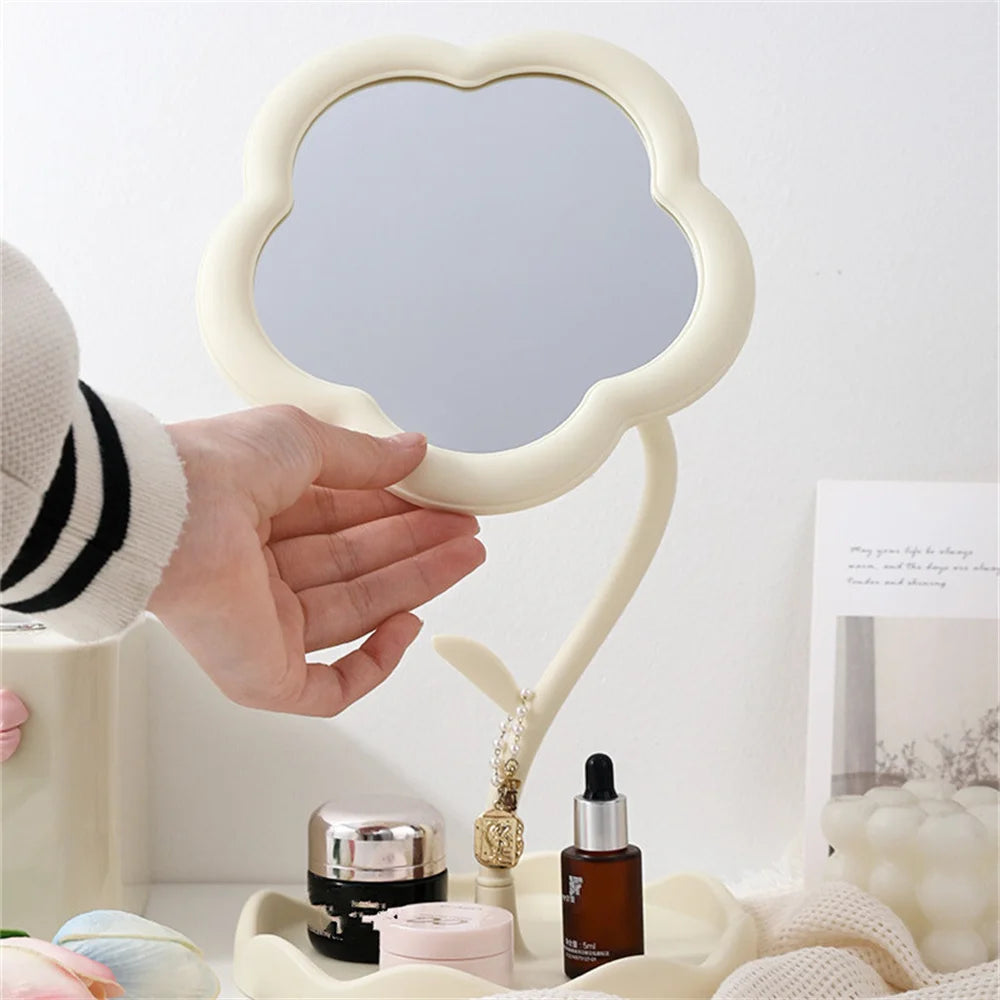 Desktop Makeup Mirror Sunflower Shaped Cute Dressing Mirror Detachable Hanging Jewelry High-definition Makeup Mirrors Home Decor