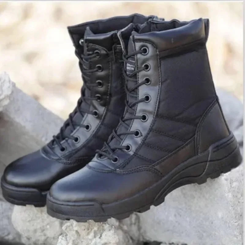 Popular Fashion Men's Boots Winter Outdoor Leather Boots Breathable Combat Boots Plus Size Desert Boots Men's Hiking Shoes