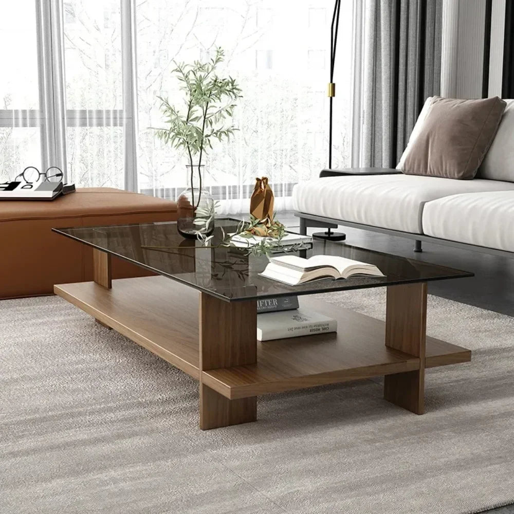 Rectangle Unique Mobile Regale Side Table Glass Nordic Coffee Table Corner Aesthetic Minimalist Mesa Table Basse Home Furniture