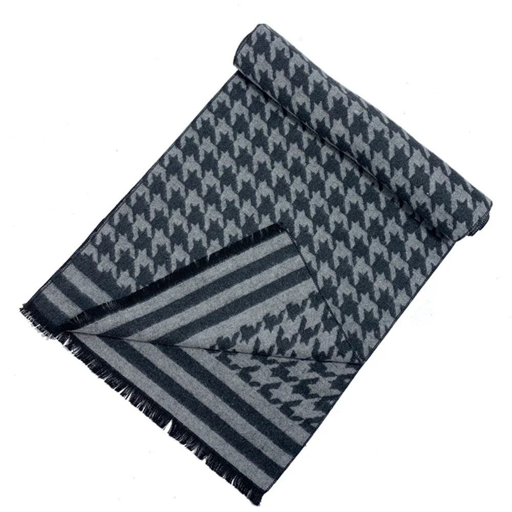 Fashion Striped Scarf for Men Winter Cashmere Pashmina Echarpe Men's Business Scarves Luxury Shawl Warm Bufandas Wraps