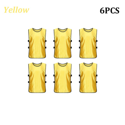 6PCS Soccer Pinnies Quick Drying Football Team Jerseys Sports Soccer Team Training Practice Youth Adult Basketball Sports Vest