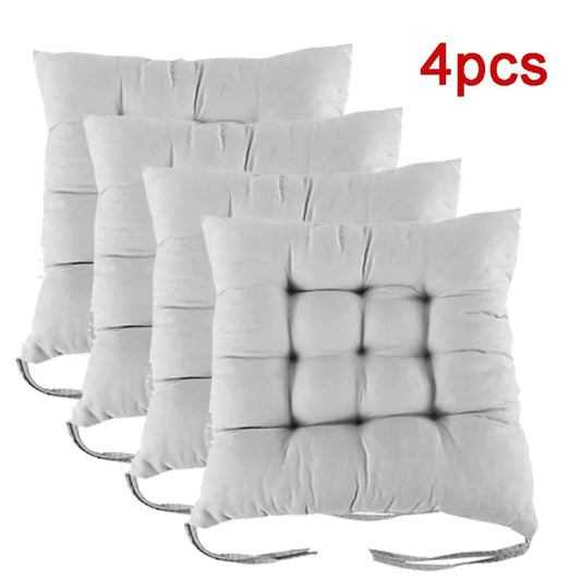 Square thick chair cushion, 4 pieces, suitable for dining room, courtyard, office, indoor, garden, sofa, hip, 40x40cm