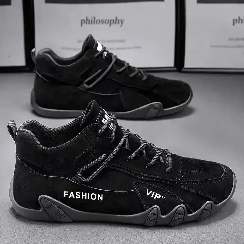 2024 New Men's Shoes Lightweight Casual Shoes Ankle Boots Designer Winter Plush Trend Men Loafers Lace Up Non-slip Male Sneakers