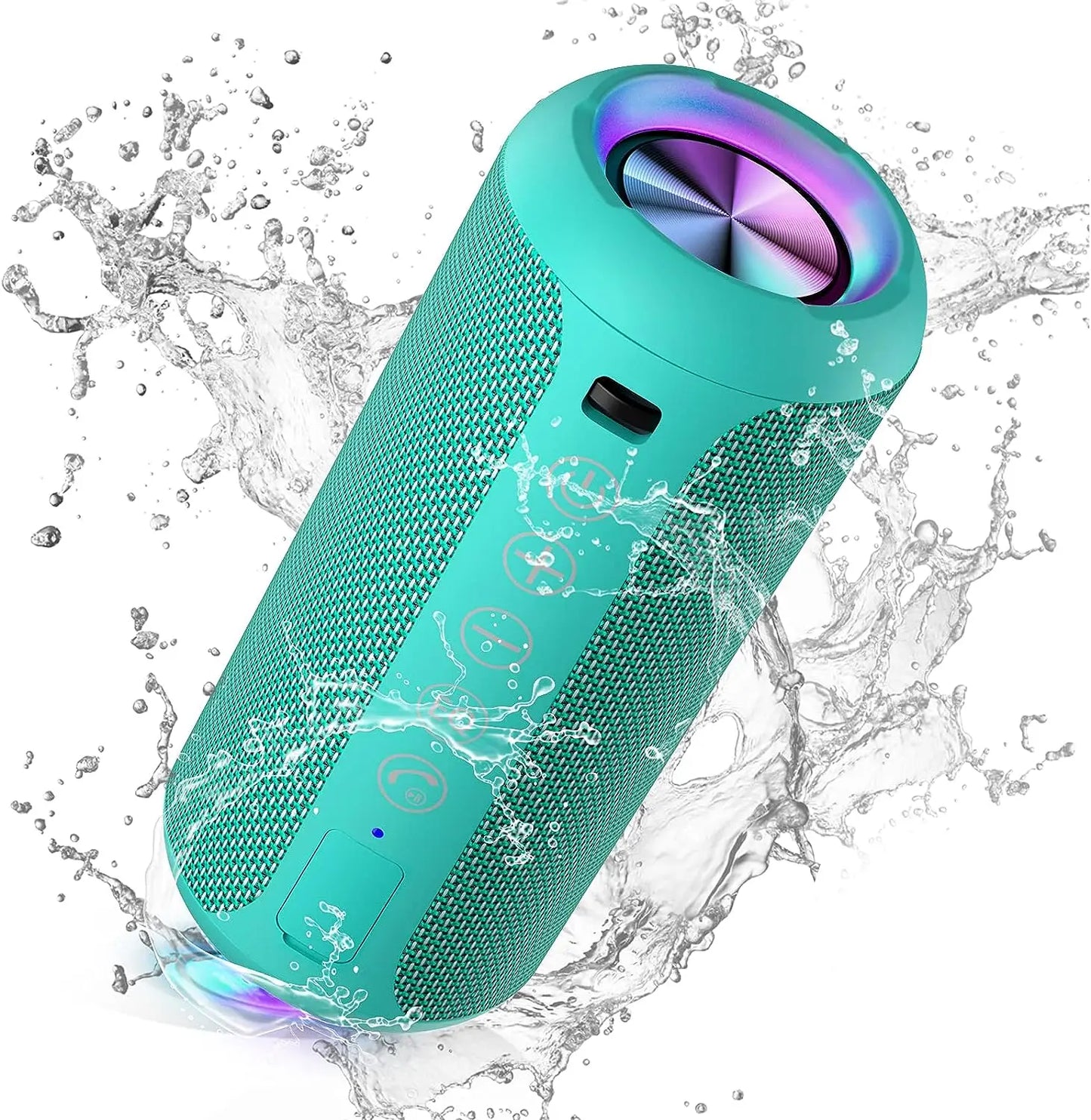 Ortizan Portable Bluetooth Speakers with Bass Boost,IPX7 Waterproof,Suporrt TF Card/AUX,RGB Lights,30H Playtime,24W Loud Drivers