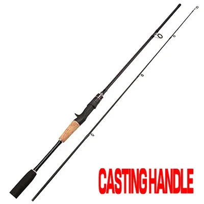 1.8M 1.65M Fishing Rod Carbon Fiber Spinning Casting Lure Pole Bait WT 8-25G Line WT 8-15LB Hard Fast Bass Fishing Rods