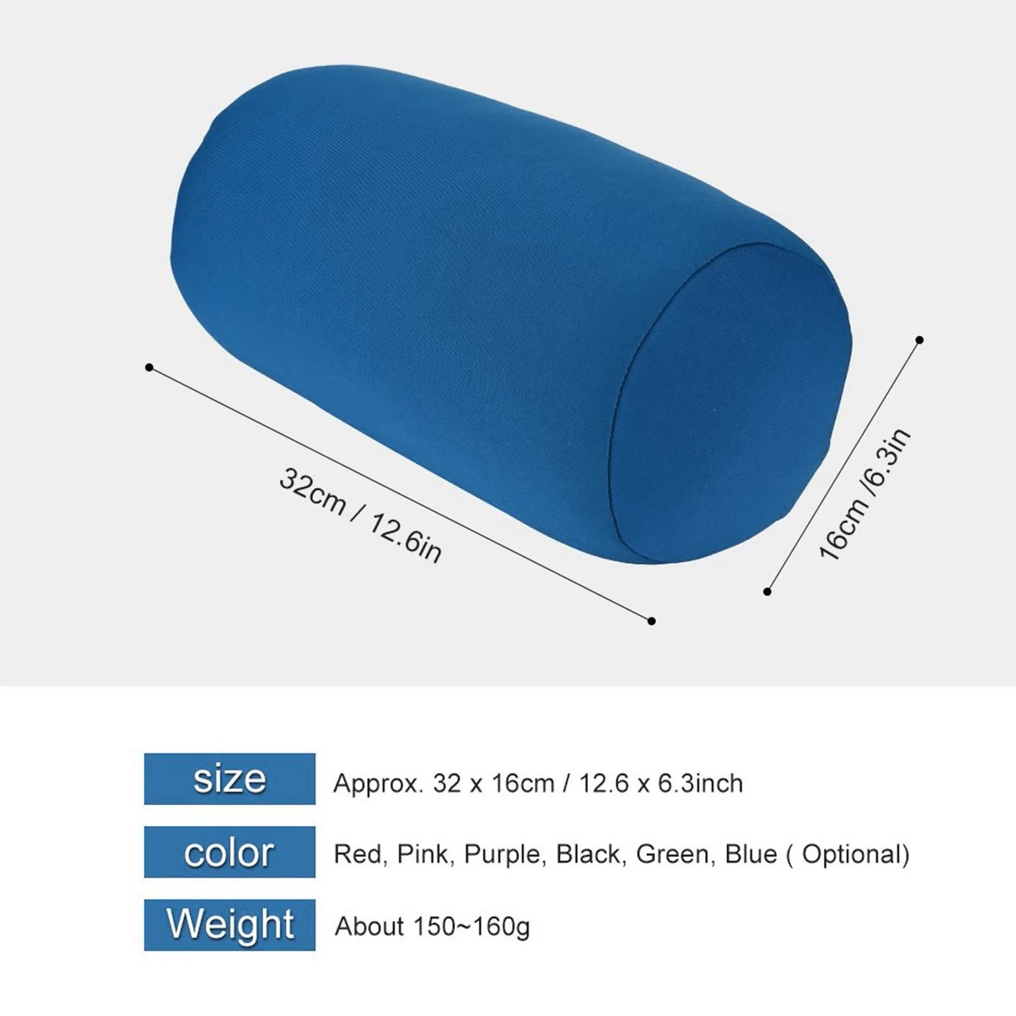 Solid Color Long Round Neck Pillow Washable Cylindrical Pillow For Bedroom Room Seat Head Rest Neck Support Travel Cushion