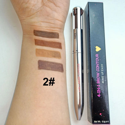 Multi-effect 4 In 1 Eyeliner Eyebrow Pencil Contour Pen Long Lasting Waterproof Cosmetics Eyeliner Makeup Pencil Lip Liner Pen