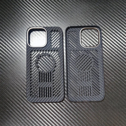 real carbon fiber phone case for iphone16 1514 13 12 pro max case metal ring aramid fiber phone cover for iphone 15/12/13 pro