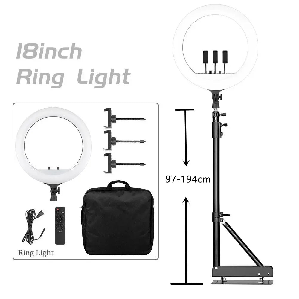 SH 45cm 18 inch Ring Light With Tripod Stand Usb Charge Selfie Led Lamp Dimmable Photography Light For Photo Photography Studio