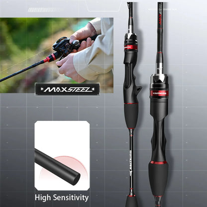 KastKing Max Steel Rod Carbon Spinning Casting Fishing Rod with 1.80m 2.13m 2.28m 2.4m Baitcasting Rod for Bass Pike Fishing