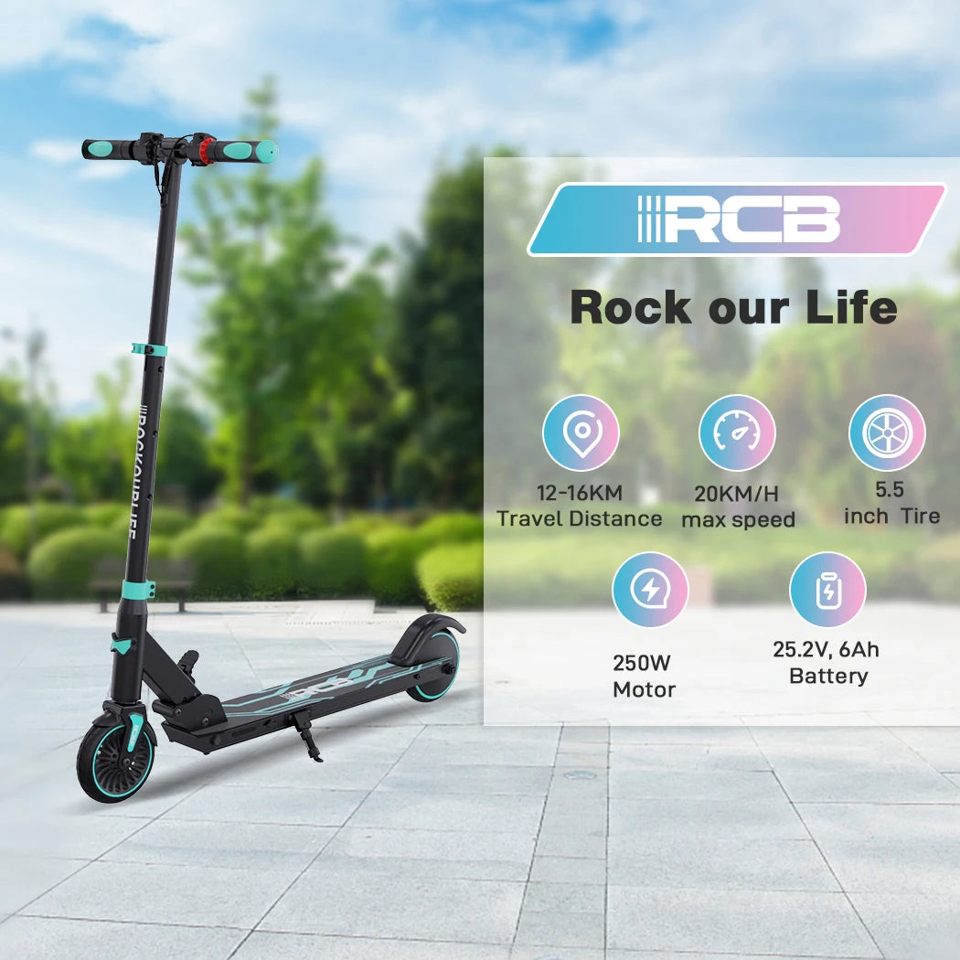 RCB Electric Scooter for Kids Ages 6-8-12, R15 Kids Electric Scooter, 20 KM/H Top Speed, 16KM Range, 3 Heights Adjustable, Gifts