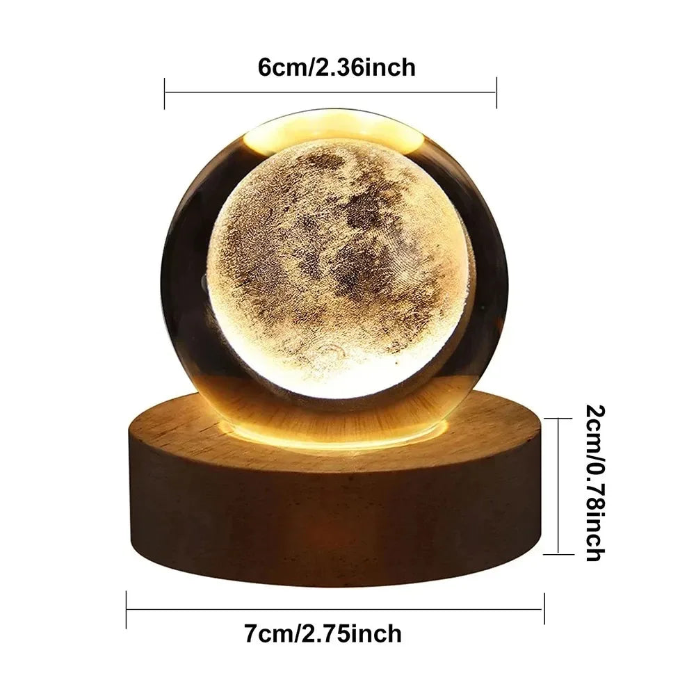 Unique 3D Crystal Ball Lamp with Galaxy and Planetary Projections USB Night Light for Cozy Atmosphere plasma ball