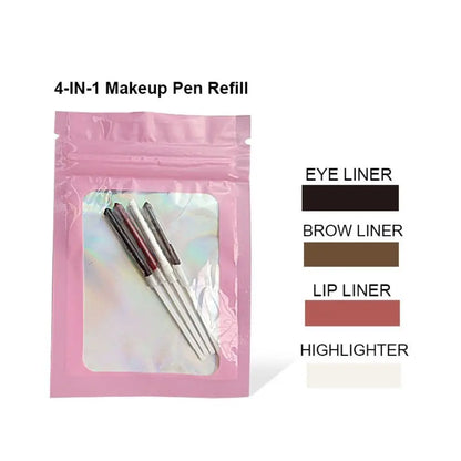 4 In 1 Makeup Pen Eyebrow Pencil Waterproof Drawing Eye Brow Long Lasting Easy Color Eyeliner Eyebrow Pen Sweatproof Makeup Pen