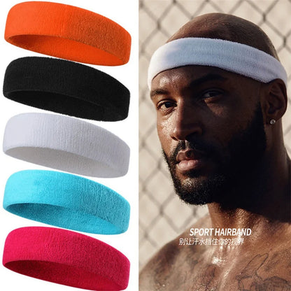 New Women Men Headband Sports Yoga Fitness Stretch Sweatband Hair Band Elasticity Towel Headband Headwear Absorb Sweat Head Band