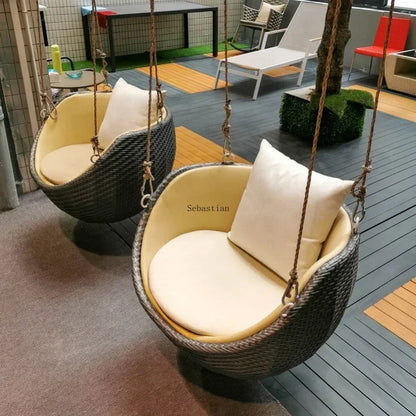 Home Designer Internet Celebrity Indoor Swing Single Rocking Chair Balcony Lazy Bird's Nest Hanging Basket Rattan Chair