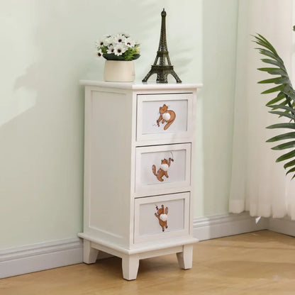 Multi-function Bed Side Table Cartoon Girl Wooden Chest Of Drawers 30cm Seam Storage Cabinet Multilayer Furniture For Bedroom