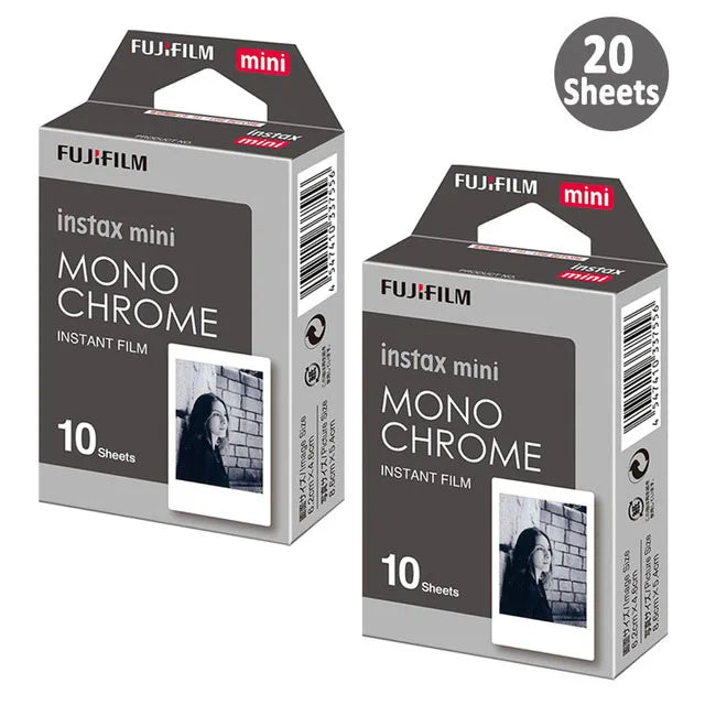 10-100 Sheets Fujifilm Instax Mini 12 Film Mono Monochrome Film For Mini SE 7+ 99 40 Evo 90 Link 2 Printer Instant Photo Camera