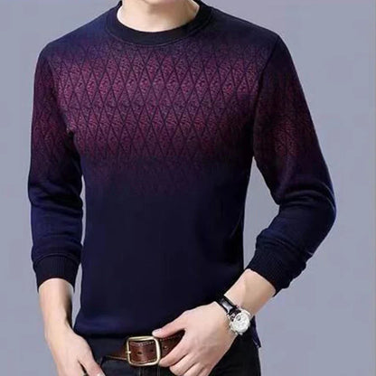 Autumn and Winter Men's Sweater Stripe Knitwear Pullover Long Sleeve Sweater