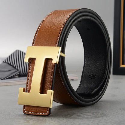 Width 3.8cm Famous Brand Belt Men Top Quality Genuine Luxury Leather Belts for Men Strap Metal Belt Fashion Women's Belt jeans