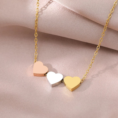 Stainless Steel Necklaces New Trend Sweetheart Gold Color Silver Color Metal Charms Pendants Chains Fashion Necklace For Women