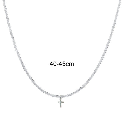 1 PCs Simple Ins Cauliflower Chain Sparkling Cross Collarbone Chain Full Star Collar Choker Necklace