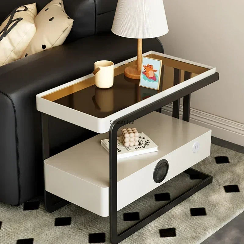 Multi Functional High-end Living Room Sofa with A High-end Feel, Extremely Narrow Storage Cabinet Side Table Edge Cabinet