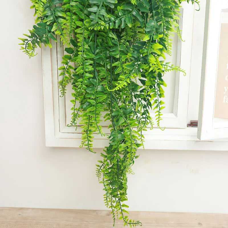 90cm Persian fern Leaves Artificial Hanging Plants Vines Home Wedding Christmas Decor Plastic Grass Wall Balcony Room Decoration