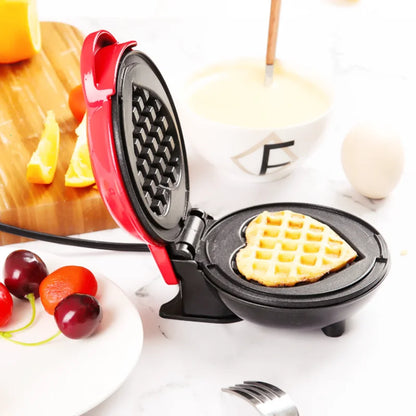 Mini Electric Waffles Maker Bubble Egg Cake Oven Breakfast Love Heart Shaped Waffle Maker Cooking Appliance 220V EU Plug