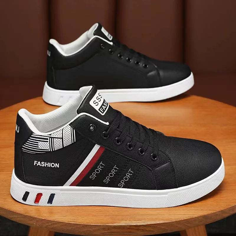 2024 New Men's Sneakers Brand Men Leather High-Top Skateboarding Shoes Breathable Hip hop Shoes Street Shoe Zapatos Para Hombres