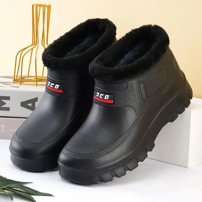 Winter Keep Warm Men Cotton Shoes Plush Plus Size Snow Snow Boots  Outdoor Motion Casual  Snow Boots Outdoor Car Washing Shoes