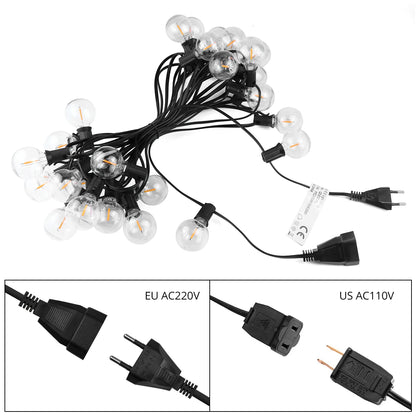 Светодиодные гирлянды G40 Ball Bulb Lights, водонепроницаемые, для сада, гирлянды, гирлянды, рождественские украшения для вечеринок и свадеб