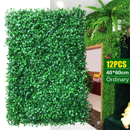 12pcs 40*60cm Artificial Hedge Screen Wall Privacy Fence  Artificial Plant Leaf Wall Garden Decoration