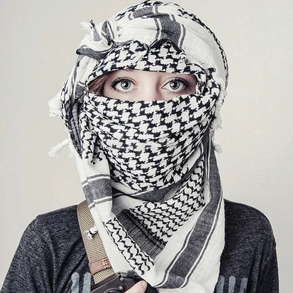 2024 New Military Tactical Desert Hijab Scarf Muslim Headscarf Islam Arab Keffiyeh Head Neck Scarves Wrap for Men and Women