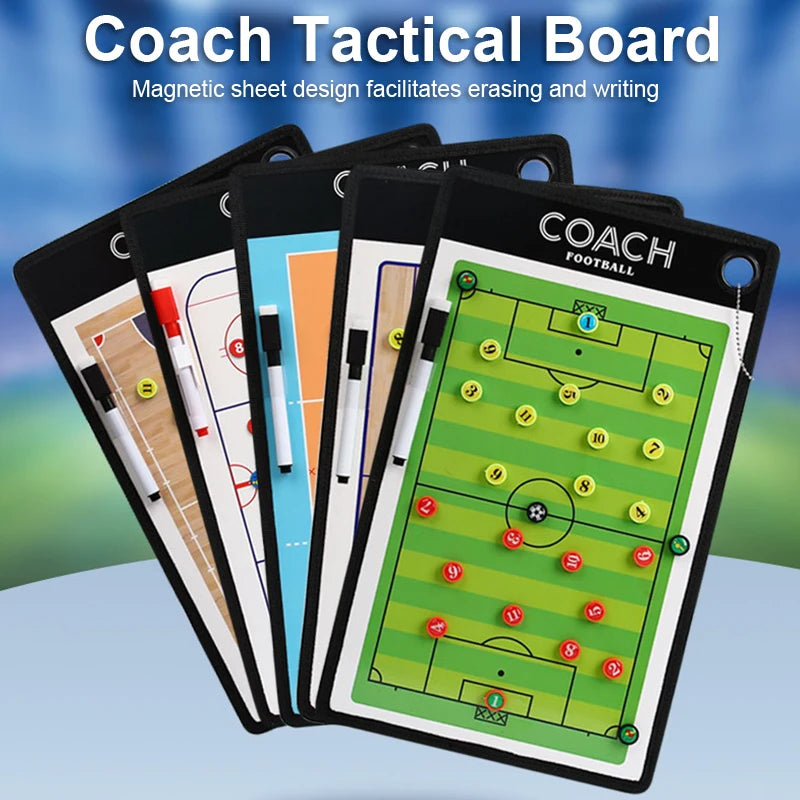 1Set Soccer Ball Tactical Board Magnetic Football Coaching Clipboard Training Match Portable Football Coach Strategy Board