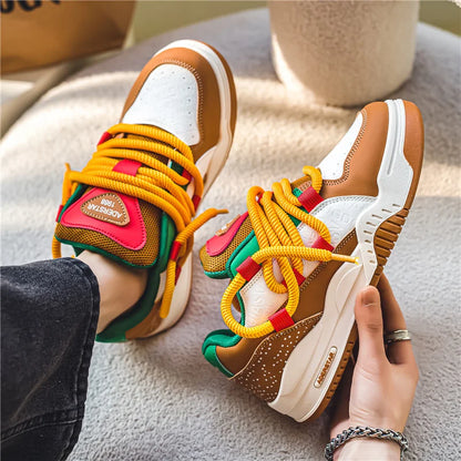 Designer Hamburger Sneakers Men Original Luxury Skateboard Shoes Men Casual Sports Shoes Street Hip Hop Men's Trendy Skate Shoes