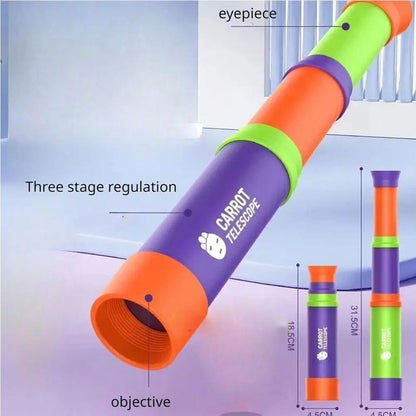 8x Lens Carrot Telescope 3d Printed Telescope Educational Games Retractable Toys Mini Portable Telescope For Kids Gifts