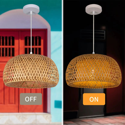 IRALAN chandelier Lampshades Made by bamboo hand-woven branch Bulb Not Included natural rattan Decoration Home For Room